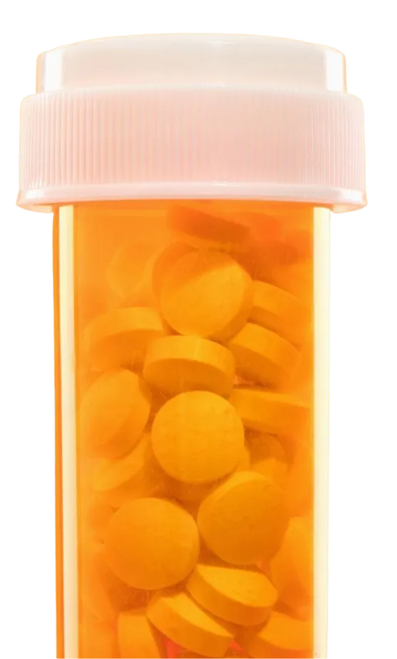 Frasco de pastillas con tapa blanca